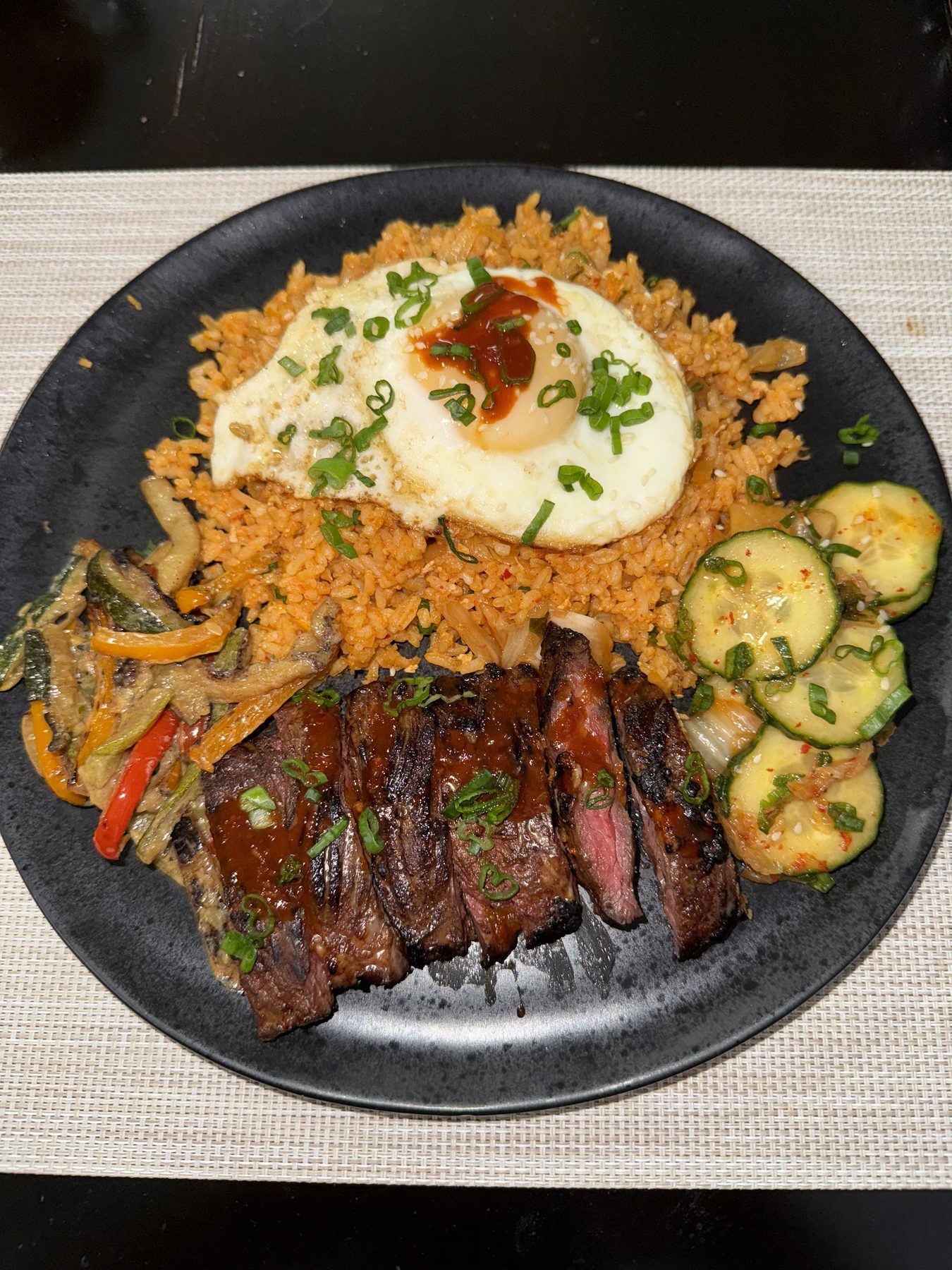 Korean rice skirt steak