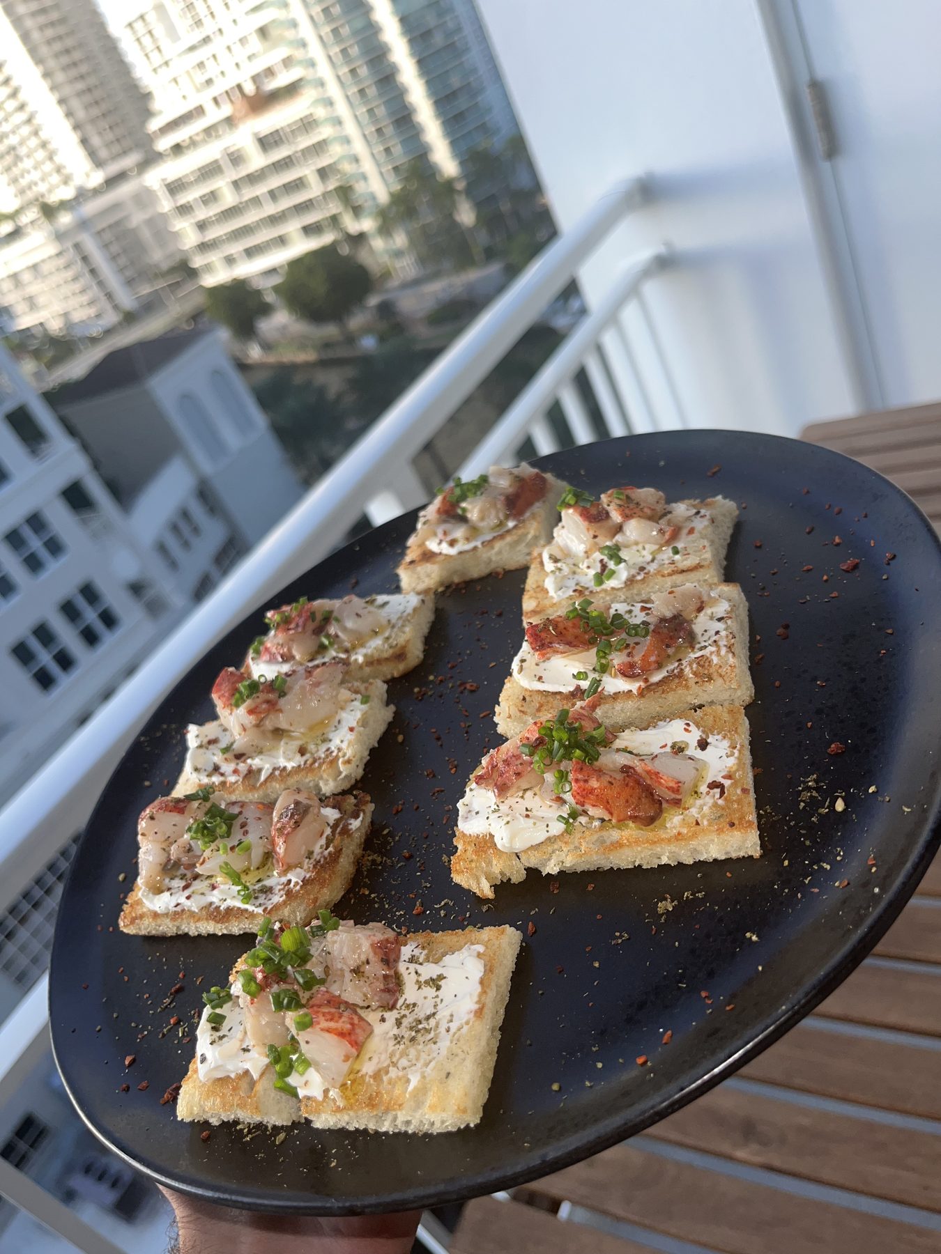Lobster labneh toast