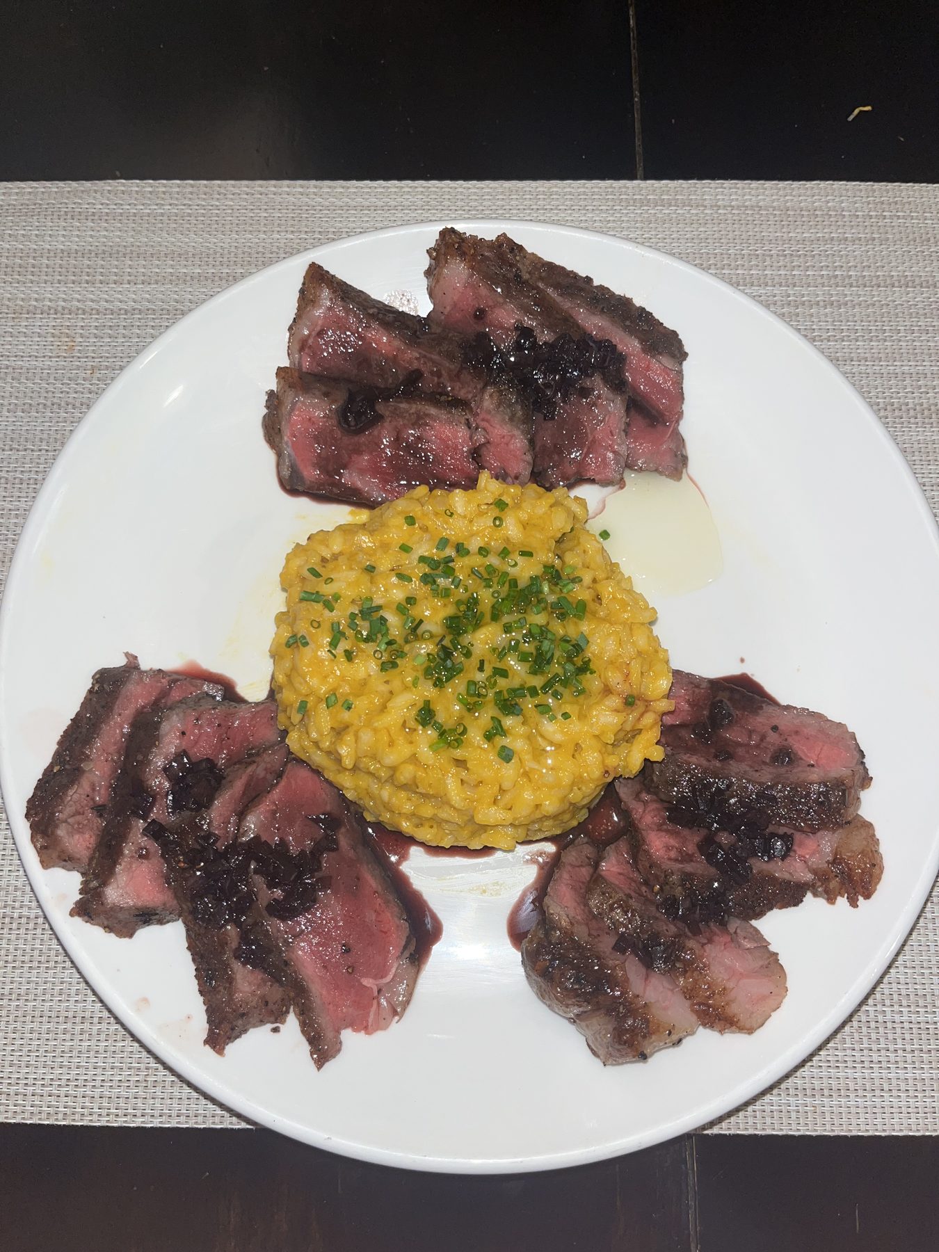 Steak and truffle risotto